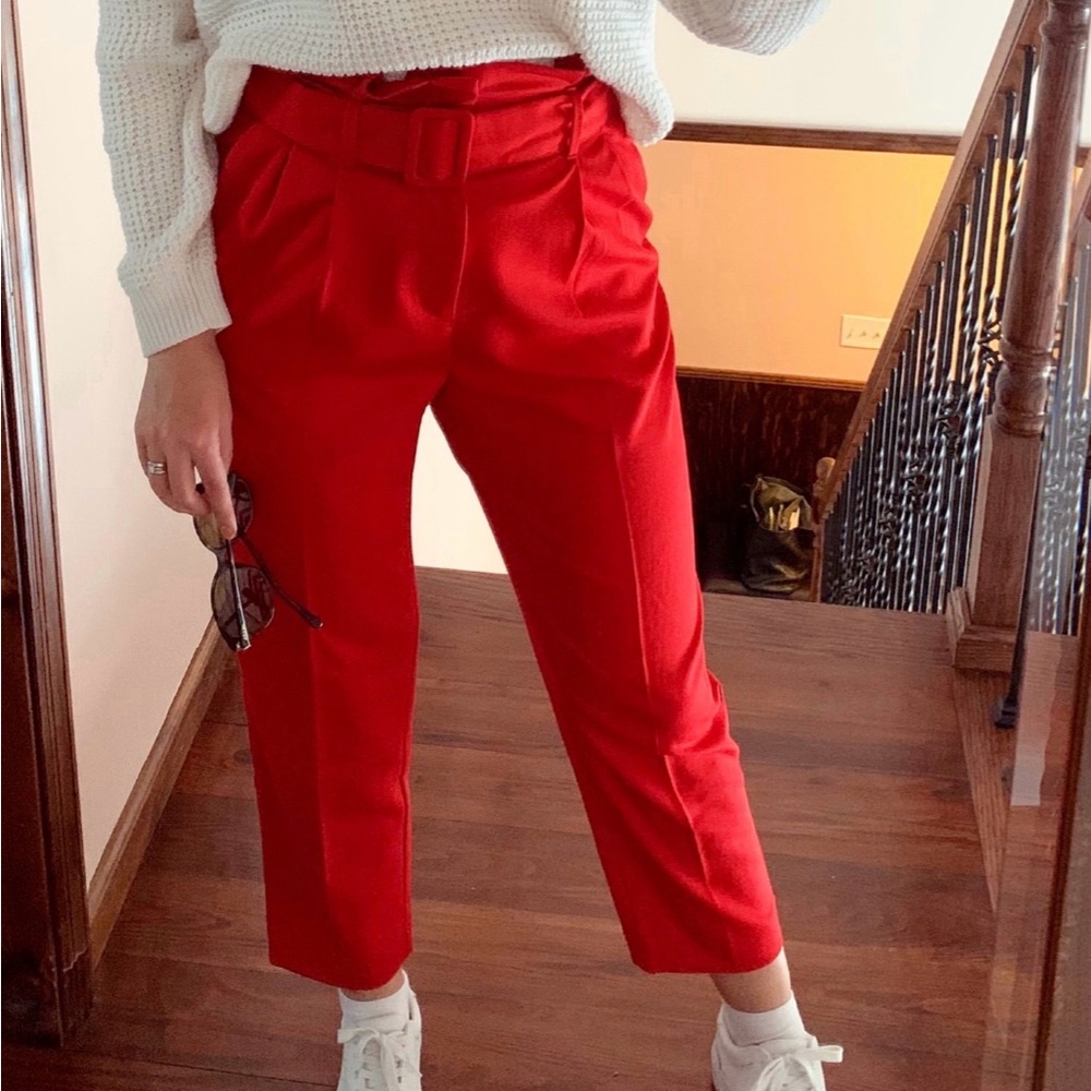 H&M Vibrant Red Cropped Pants size 6
